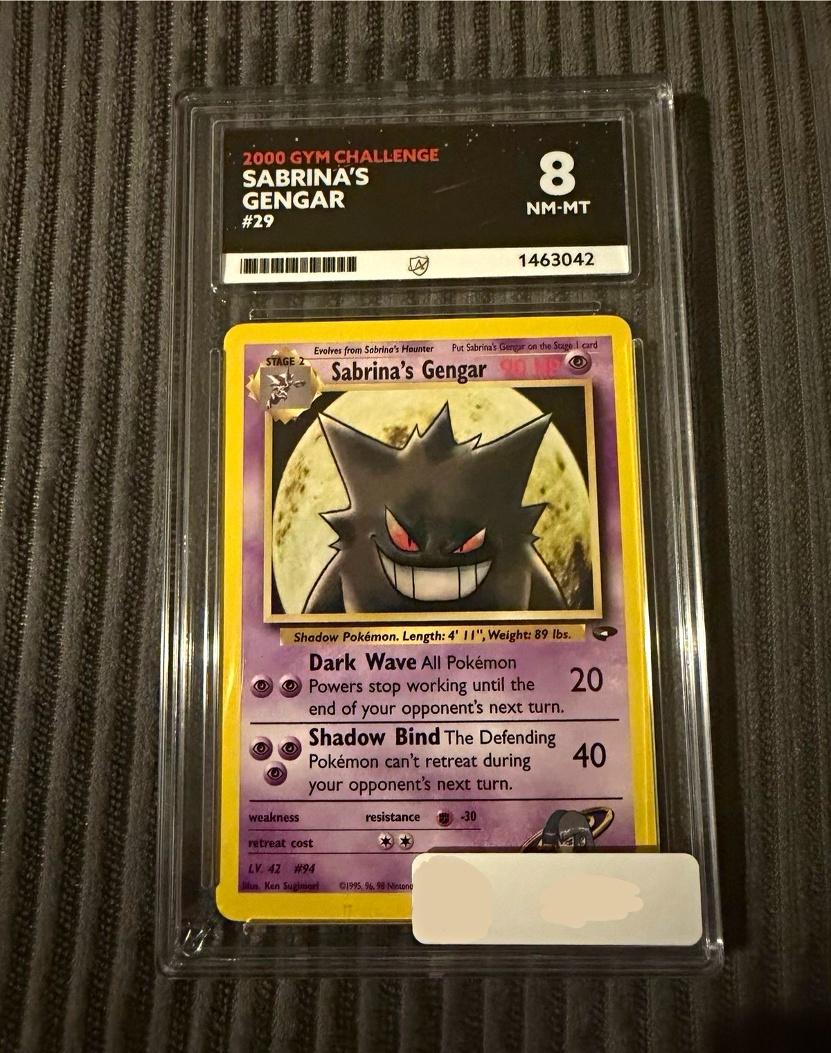 ACE 8 Sabrina’s Gengar #29 2000 Gym Challenge