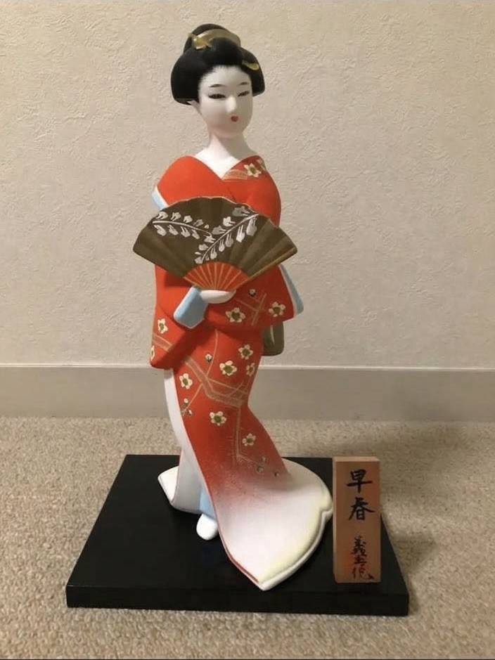Vintage Japanese Hakata Ningyo Traditional Art Figurine Collectible