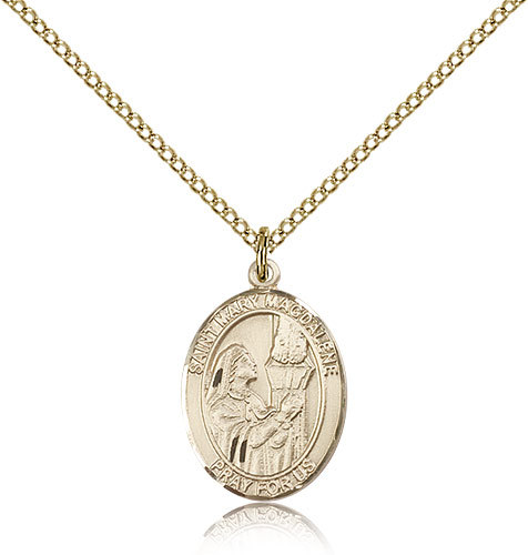 Saint Mary Magdalene Medal For Women - Gold Filled Necklace On 18 Chain - 30...