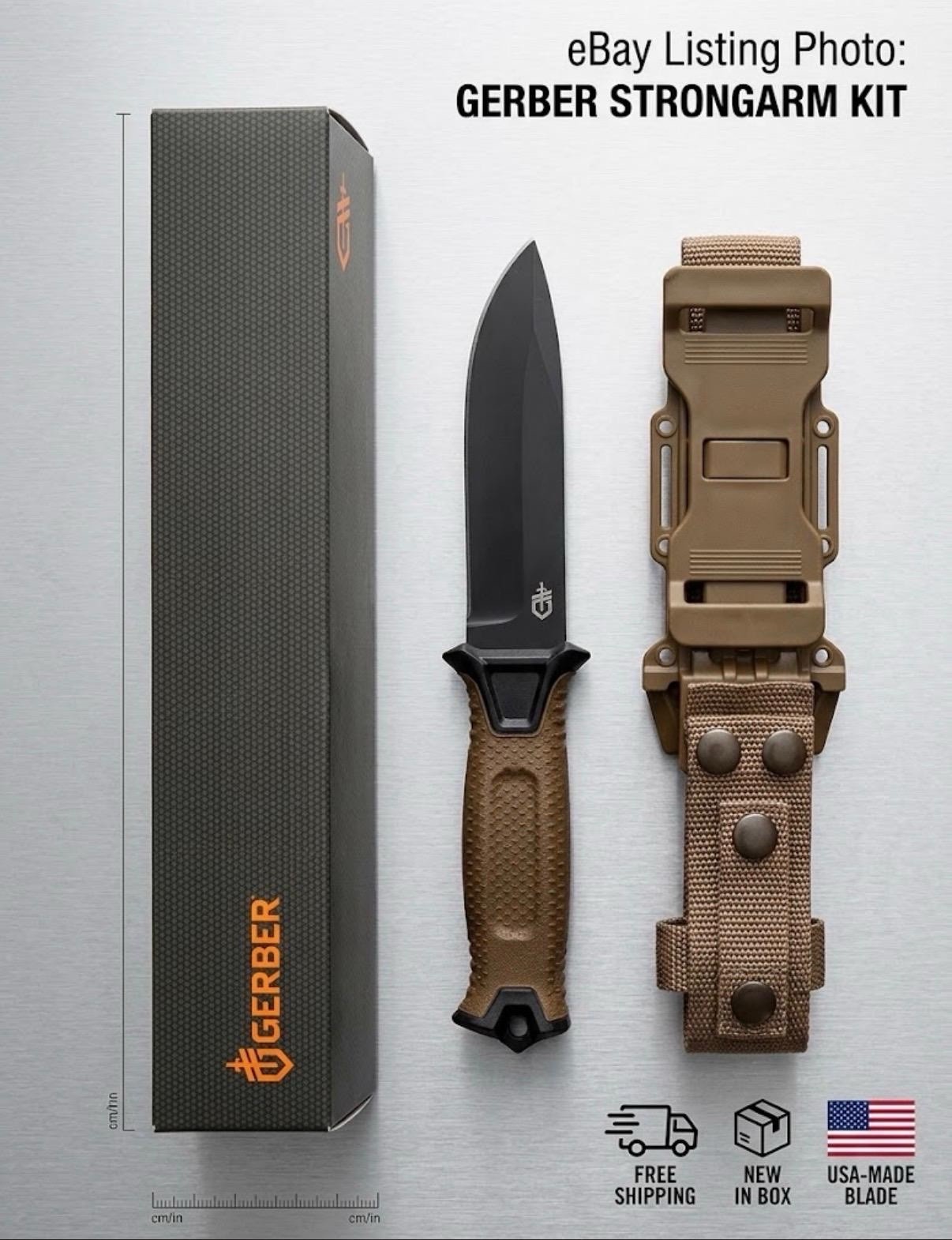 Gerber StrongArm Fixed Blade Knife Plain Edge - Coyote Brown Gerber StrongArm Fixed Blade Knife Plain Edge - Coyote Brown