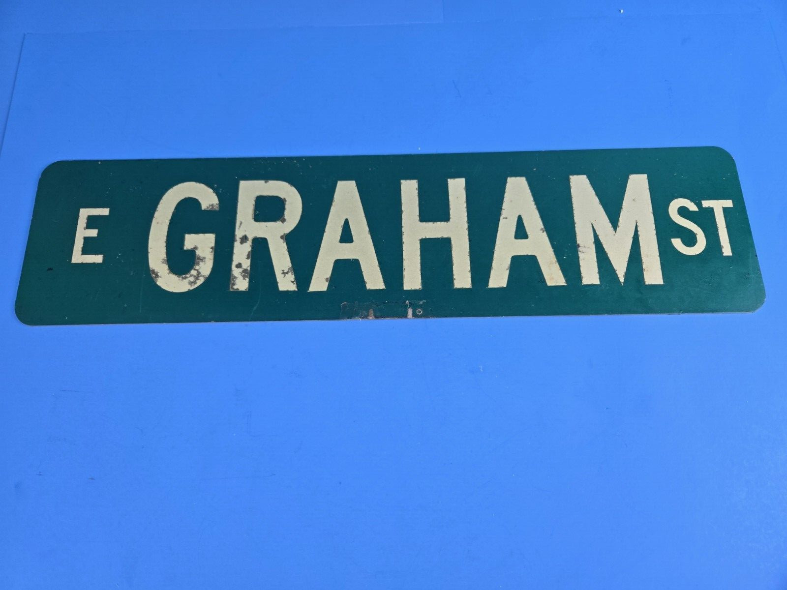 Vintage original E Graham st.  Double Sided Cast Aluminum Road Street Sign 24