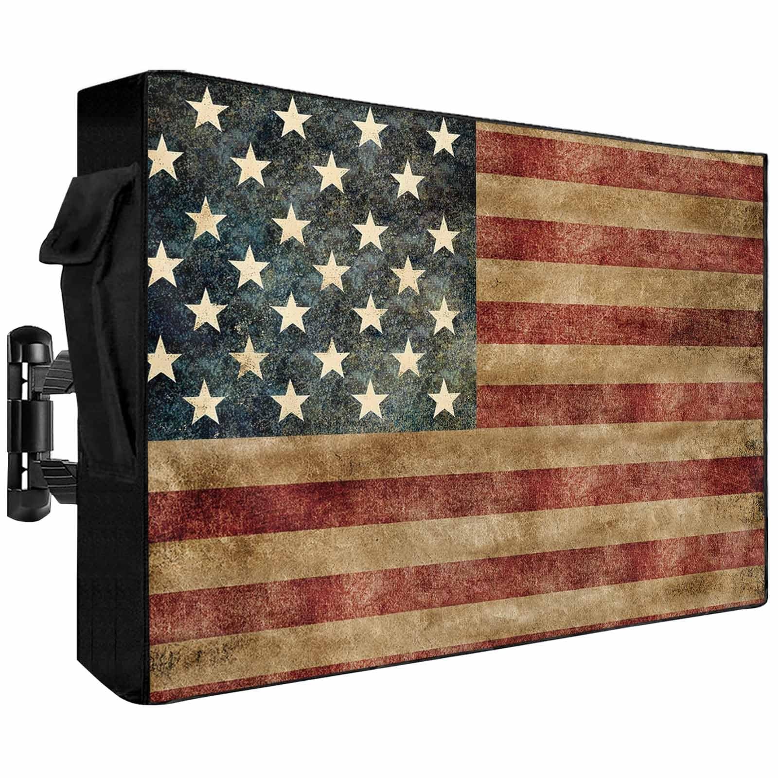 HMQirky American Flag Outdoor TV Cover 70 to 75 inch for LED LCD TVs HMQirky American Flag Outdoor TV Cover 70 to 75 inch for LED LCD TVs