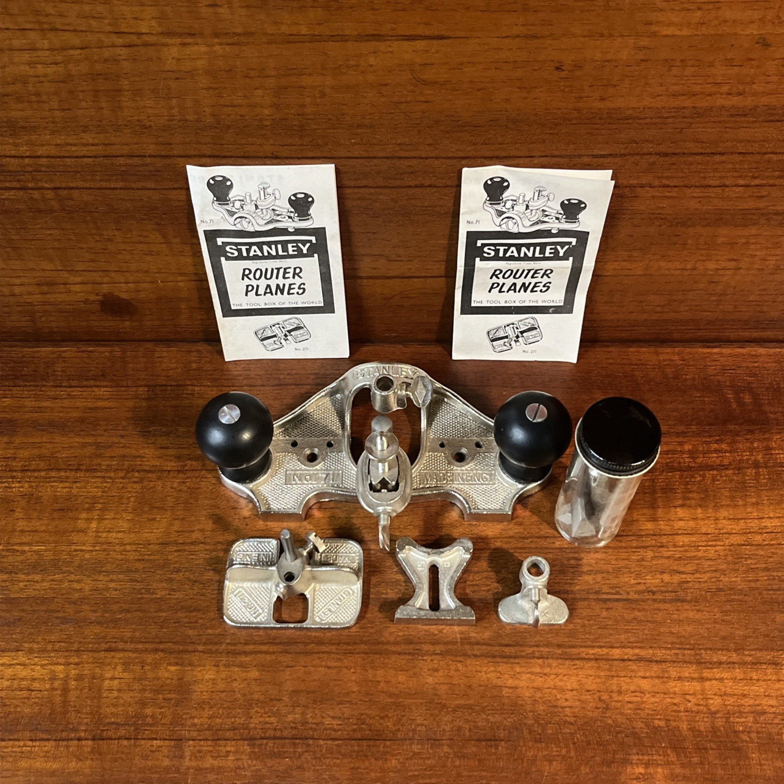 Vintage Stanley No 71 Router Plane w/ Cutters + No 271 Plane England Mint Cond