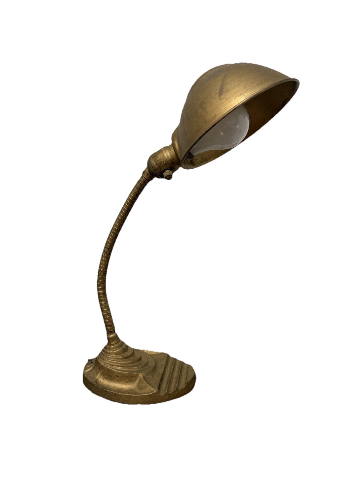 Vintage EAGLE Cast Iron Base Gooseneck Art Deco MCM Desk Lamp Gold Works Vintage EAGLE Cast Iron Base Gooseneck Art Deco MCM Desk Lamp Gold Works