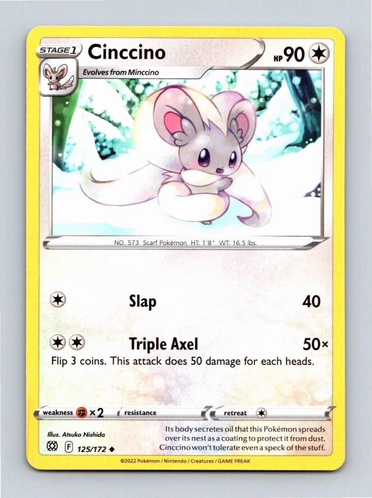 Cinccino 125/172 Regular Uncommon Brilliant Stars Pokemon Trading Card TCG Cinccino 125/172 Regular Uncommon Brilliant Stars Pokemon Trading Card TCG