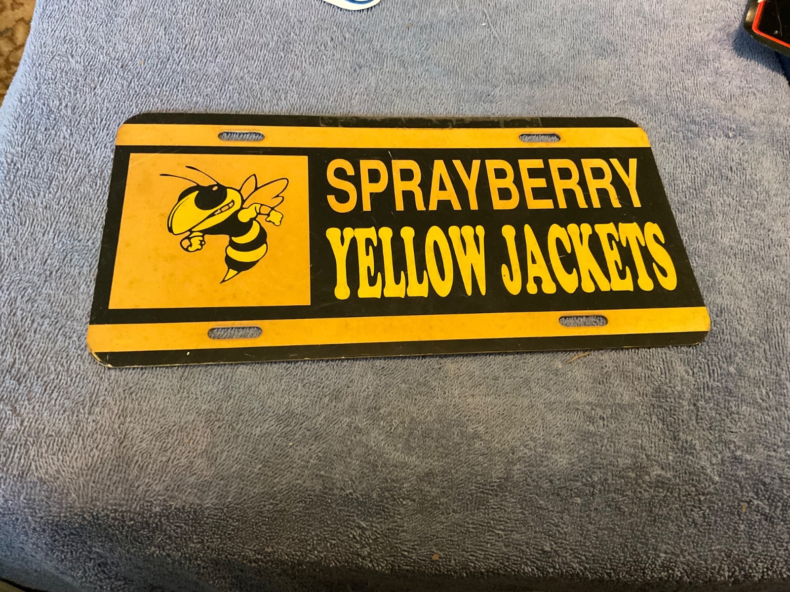 Sprayberry High School Yellow Jackets Plastic License Plate Rustic