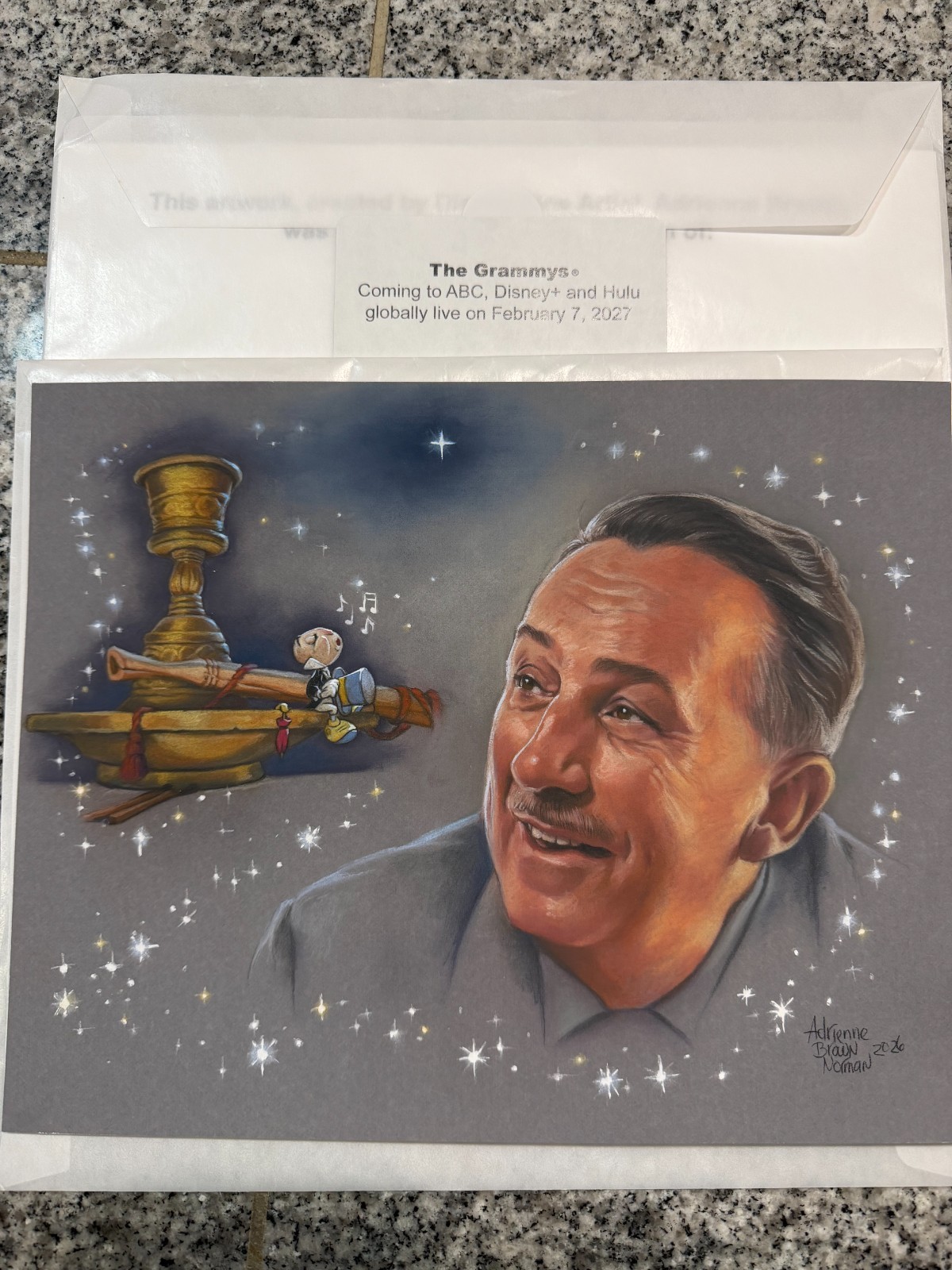 D23 2026 Walt Disney Portrait Jiminy Cricket by Adrienne Brown- Disney Fine Art D23 2026 Walt Disney Portrait Jiminy Cricket by Adrienne Brown- Disney Fine Art