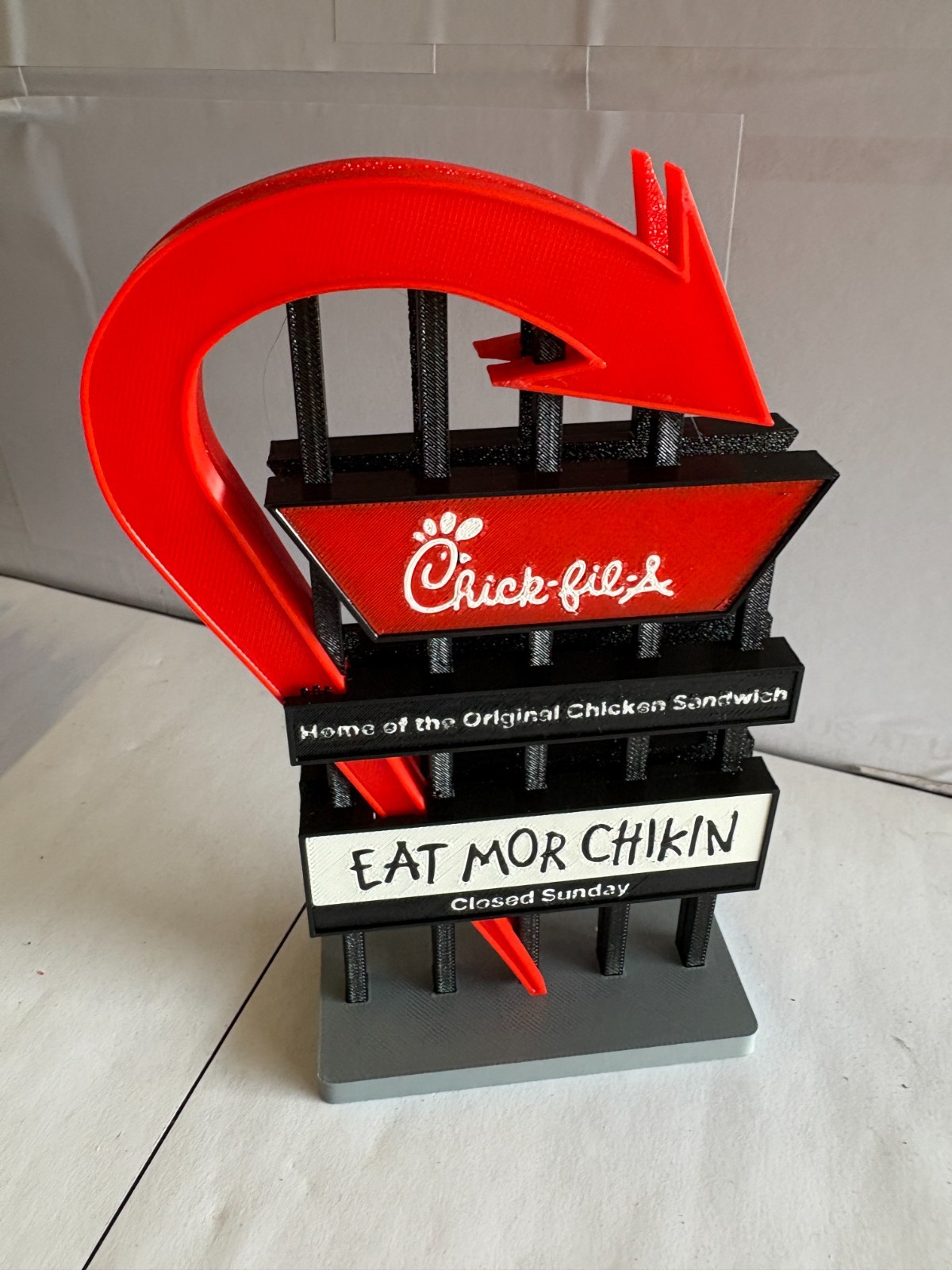 Chick-Fil-A Restaurant Mini Road Sign Diorama Hot Wheels 3d Printed 6 Tall Chick-Fil-A Restaurant Mini Road Sign Diorama Hot Wheels 3d Printed 6 Tall