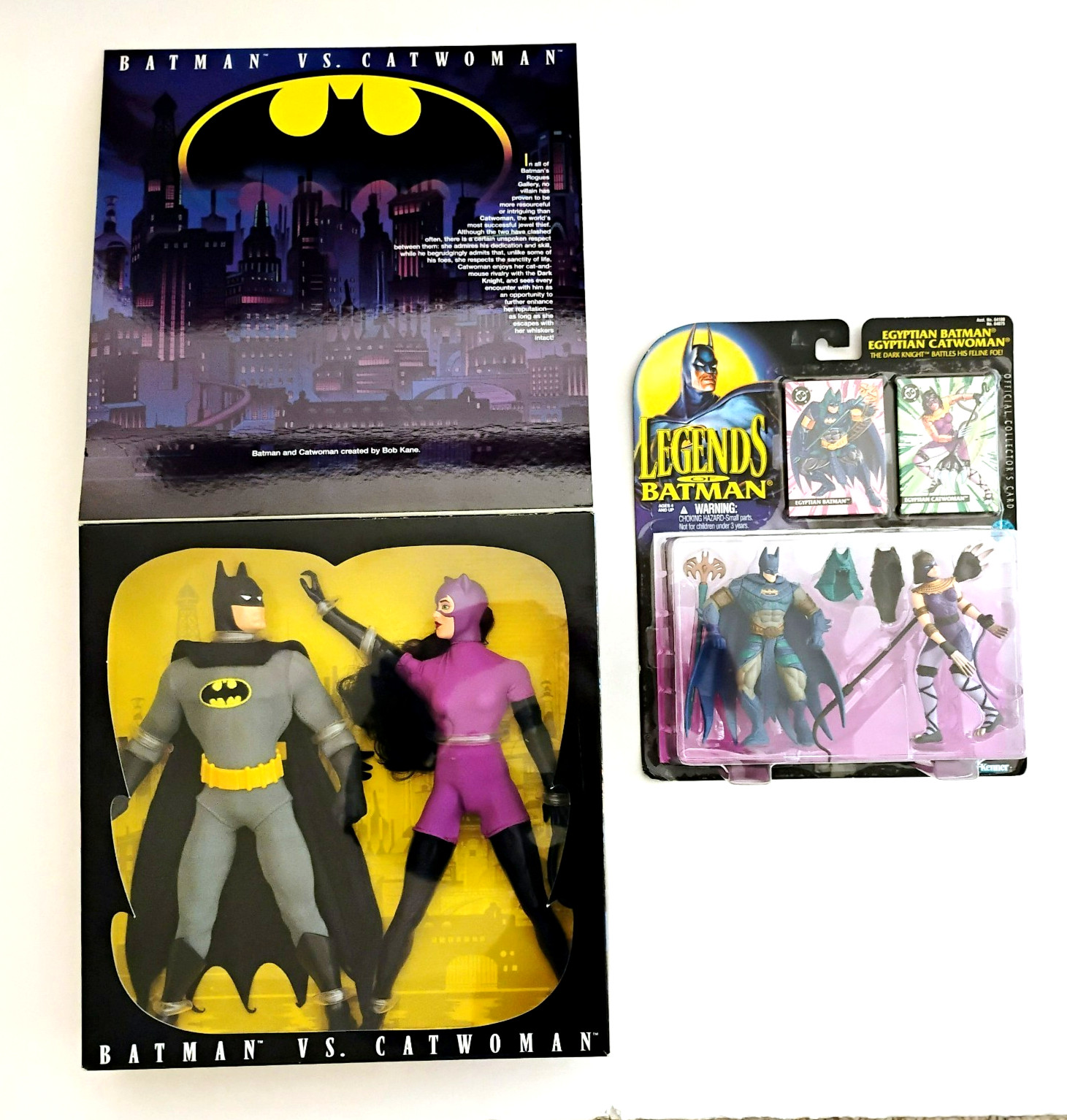 Vtg Kenner Batman vs. Catwoman Egyptian Batman & Catwoman Cards Action Figures Vtg Kenner Batman vs. Catwoman Egyptian Batman & Catwoman Cards Action Figures