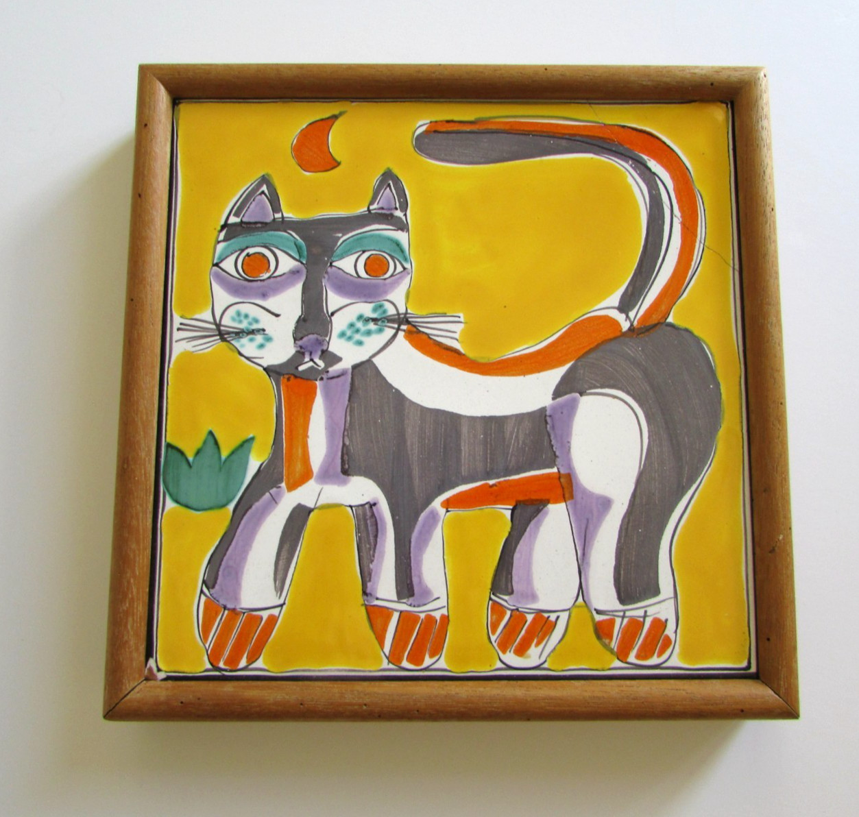 Vintage Mid Century Desimone Italy Cat Tile