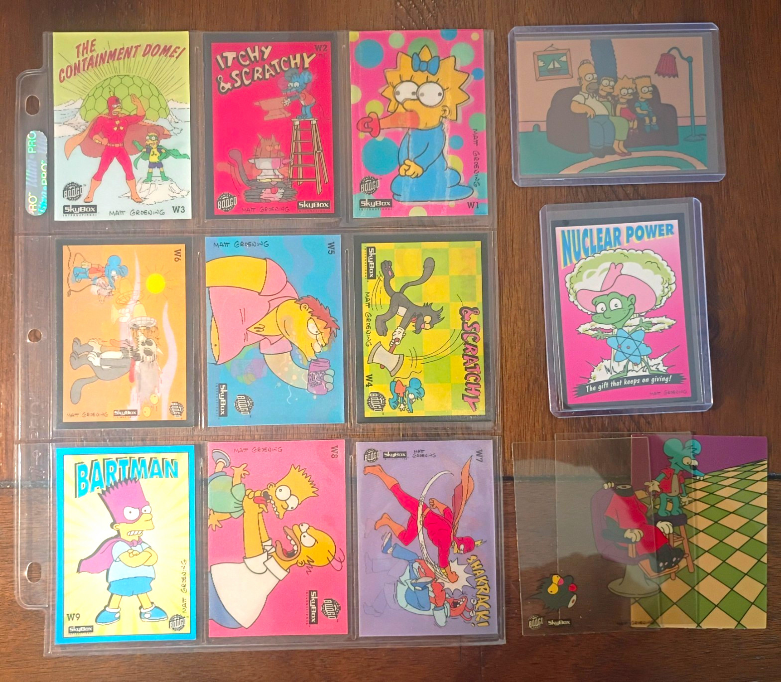 The Simpsons 1993 Skybox Lenticular Set & Rare 3 card Itchy And Scratchy ++