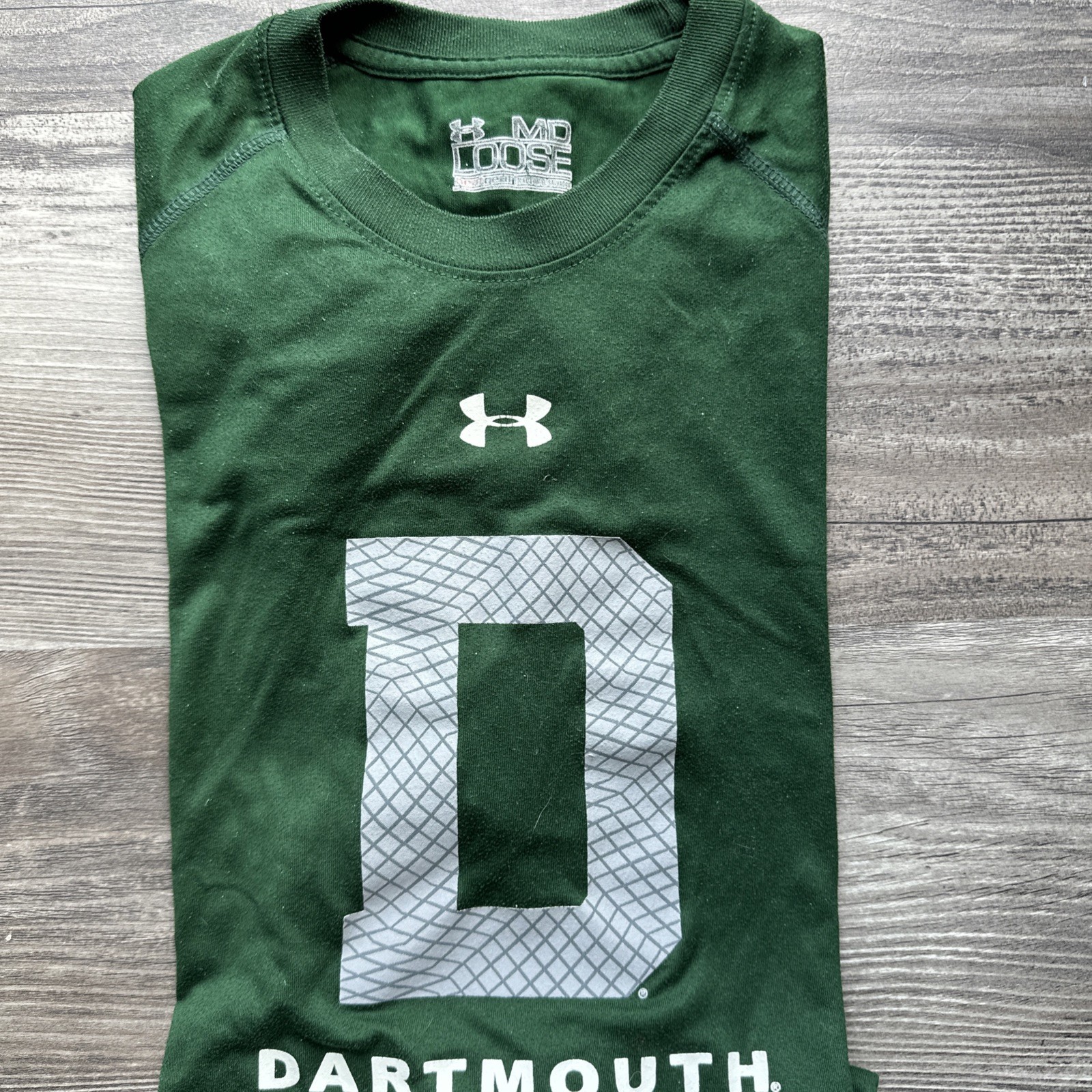 Dartmouth College MED Under Armour Heat Gear Green Loose Shirt Excellent Conditi
