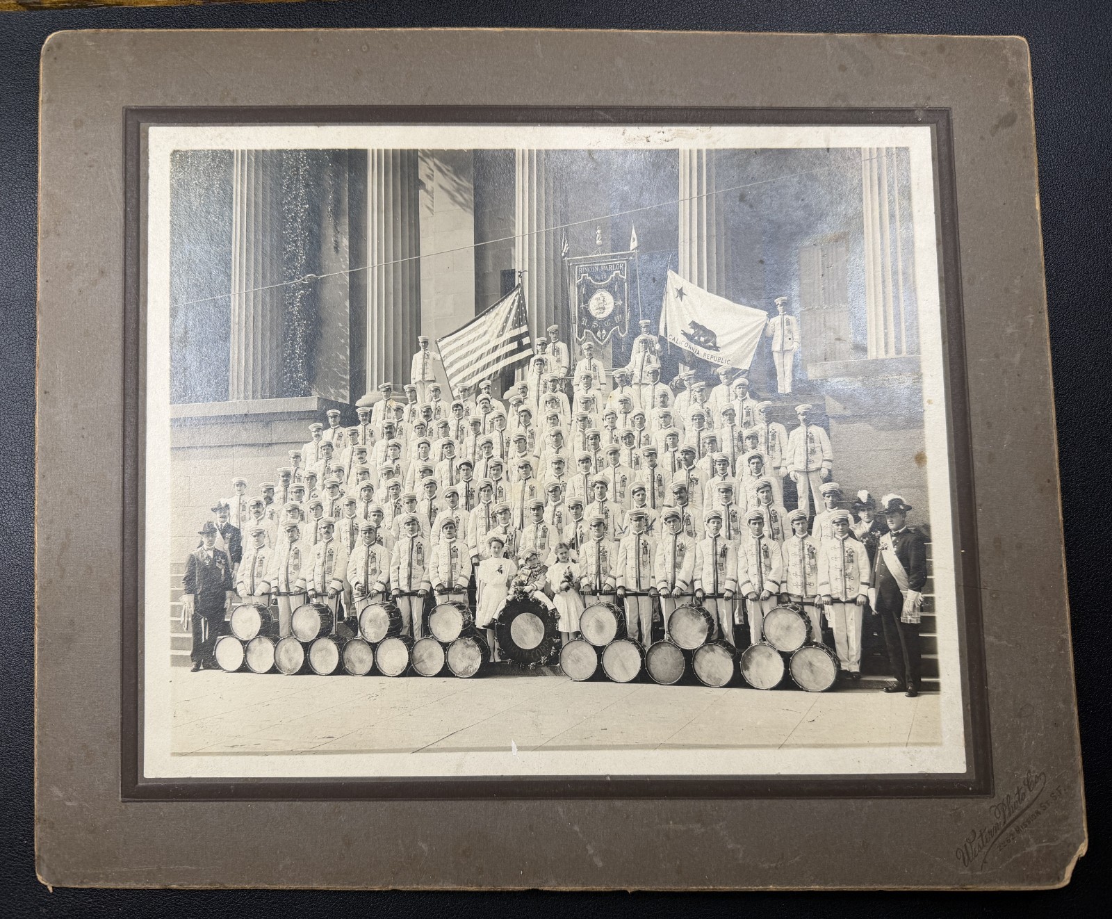 San Francisco, CA Native Sons of the Golden West Drum Corps Band Cabinet Photo