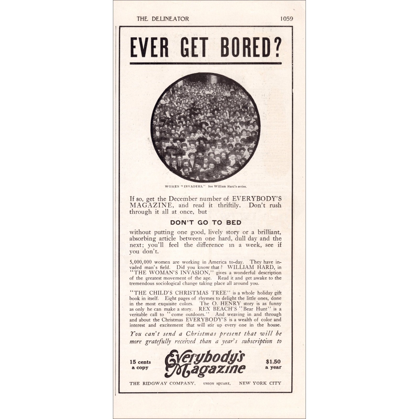 1908 Everybody\'s Magazine Original Vintage Print Ad 1908 Everybody\'s Magazine Original Vintage Print Ad