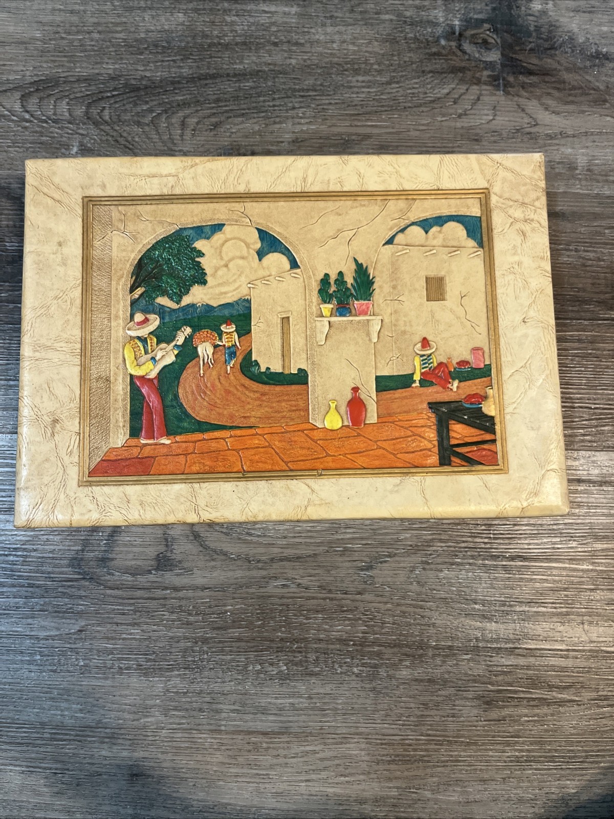 A Unique Find: Mexican Scenic Box (circa 1930s) Detailed. 13x9 A Unique Find: Mexican Scenic Box (circa 1930s) Detailed. 13x9