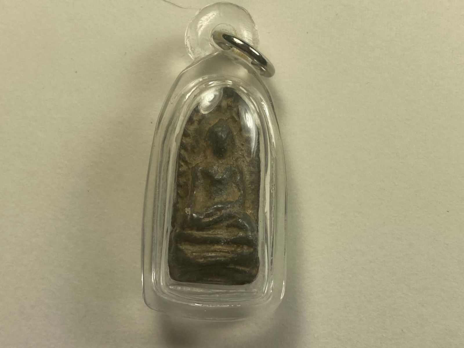 Small  Vintage Thai Metal Buddha Amulet in Acrylic Case with New 22