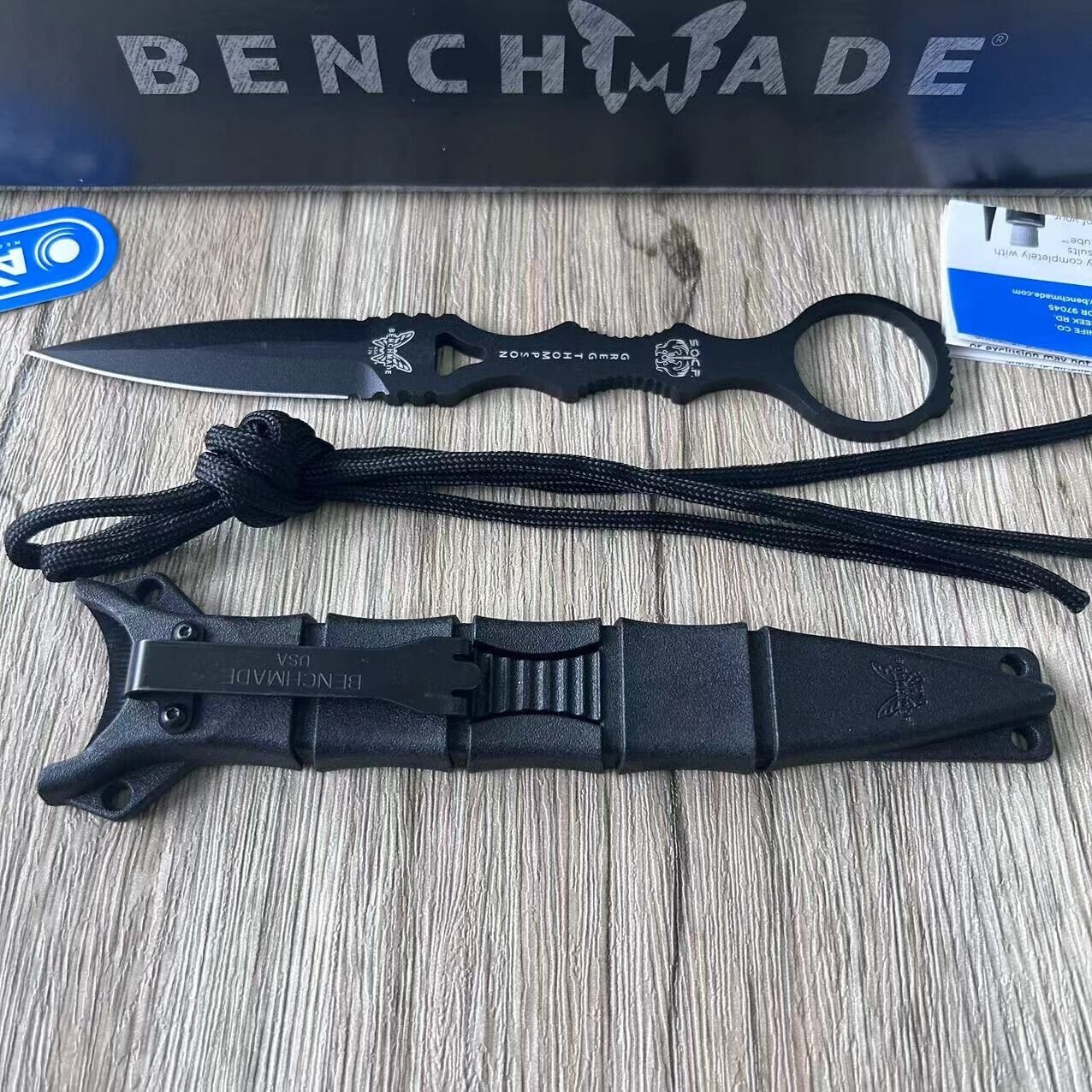 Benchmade SOCP Dagger 176BK 440C Stainless Steel Black Sheath Fixed Blade Knife
