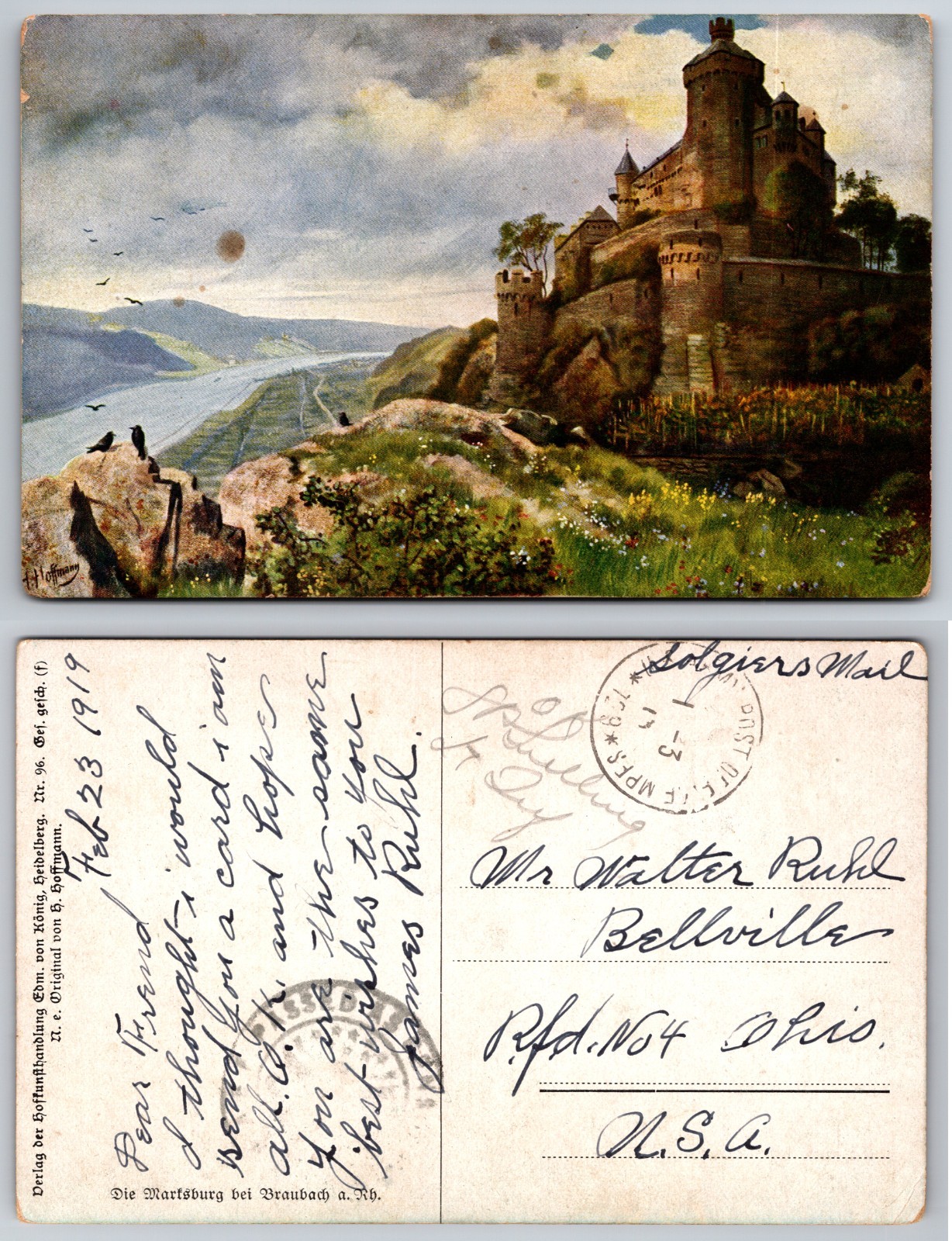 Wartburg Castle Germany Landscape Postcard