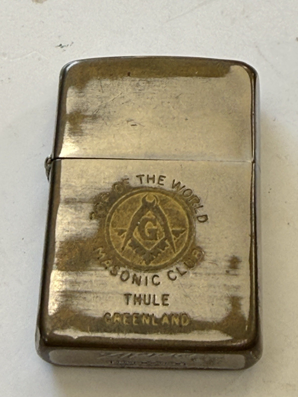 ZIPPO 1959 ON TOP OF WORLD MASONIC CLUB THULE GREENLAND LIGHTER U497 ZIPPO 1959 ON TOP OF WORLD MASONIC CLUB THULE GREENLAND LIGHTER U497