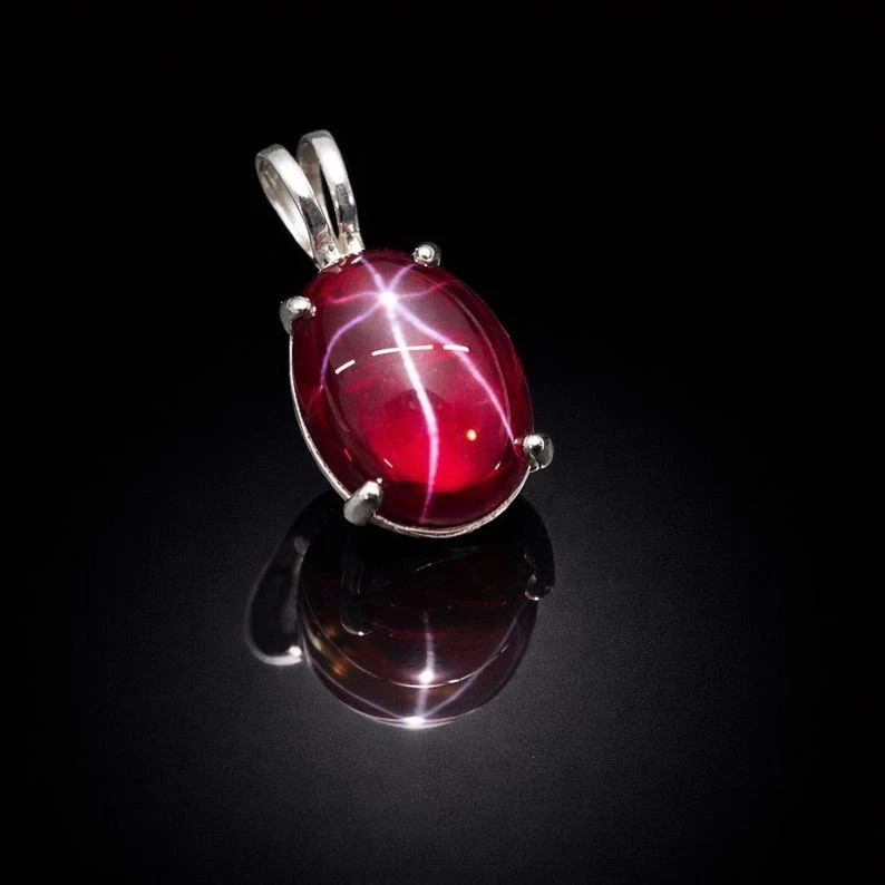 20 Ct Certified Natural Red Star Ruby 925 Solid Silver Pendant Loose Gemstone 20 Ct Certified Natural Red Star Ruby 925 Solid Silver Pendant Loose Gemstone