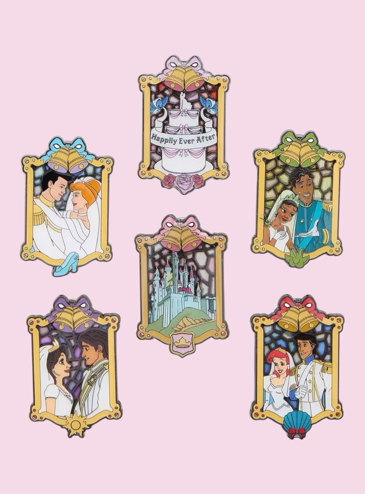 Loungefly Disney Princess Stained Glass Blind Box Enamel Pin - Full Set 6