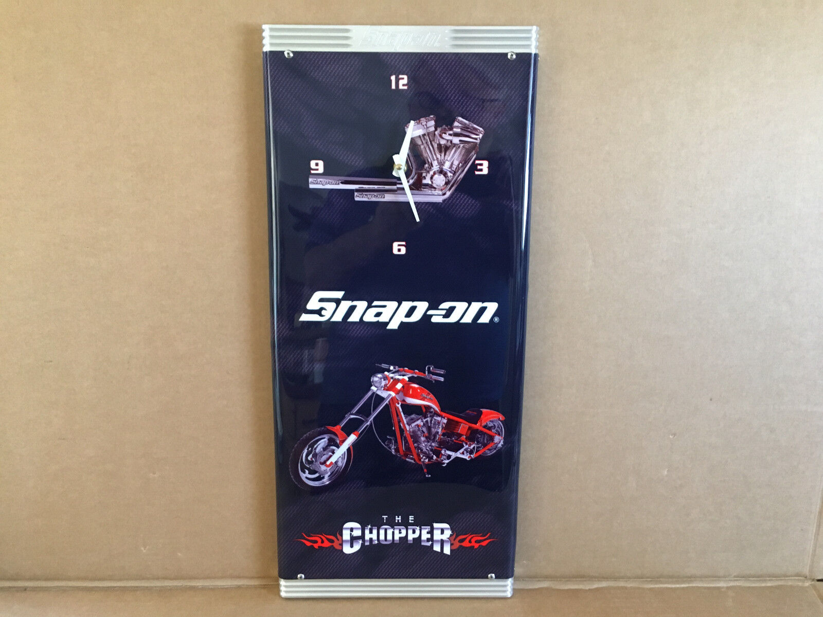 Snap On Tools The Chopper Clock Aluminum Frame / Carbon Fiber Look Rare & Hot