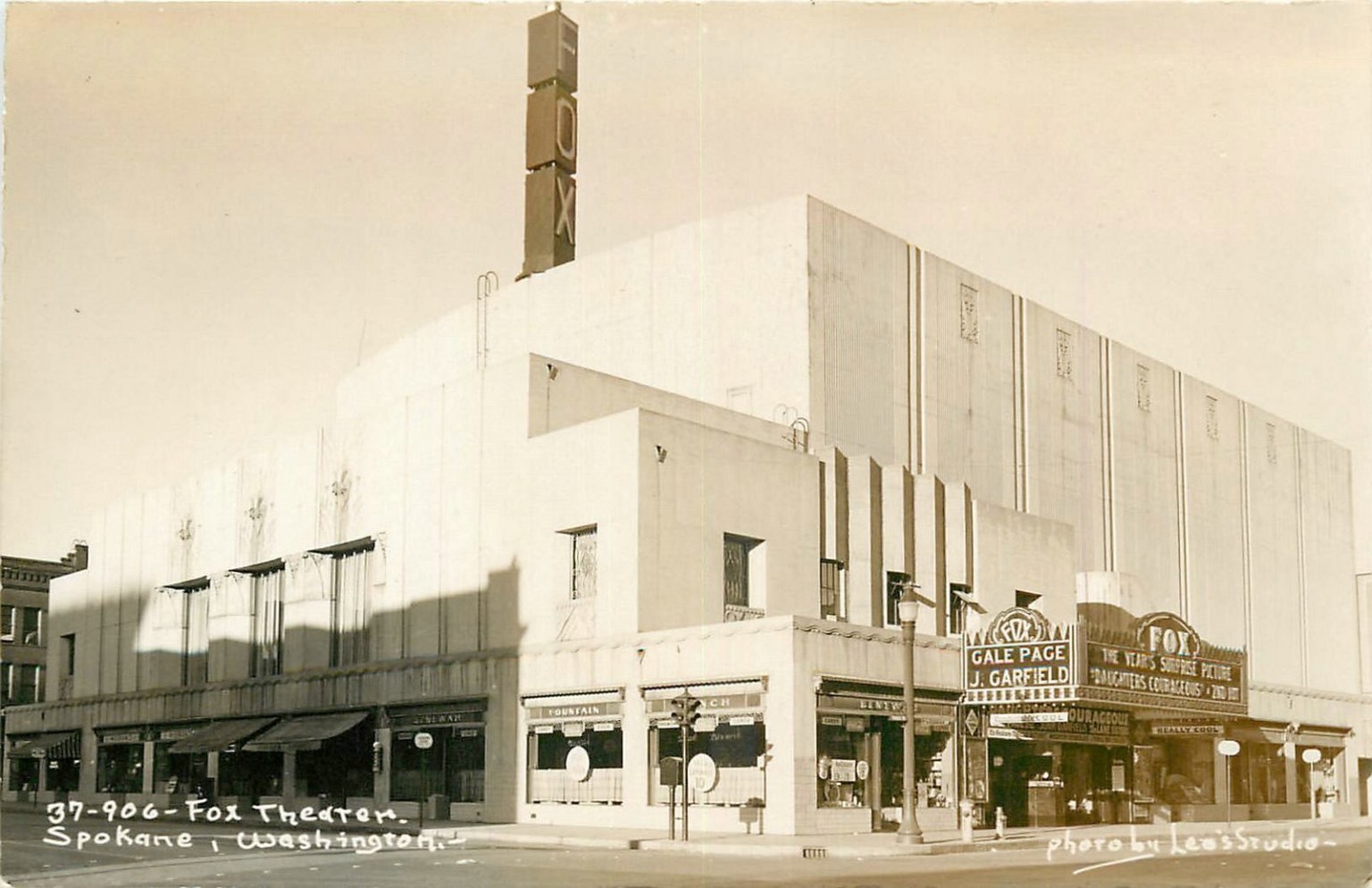 Vintage 1939 Fox Theater Spokane WA RPPC Art Deco LewsStudio Postcard Vintage 1939 Fox Theater Spokane WA RPPC Art Deco LewsStudio Postcard