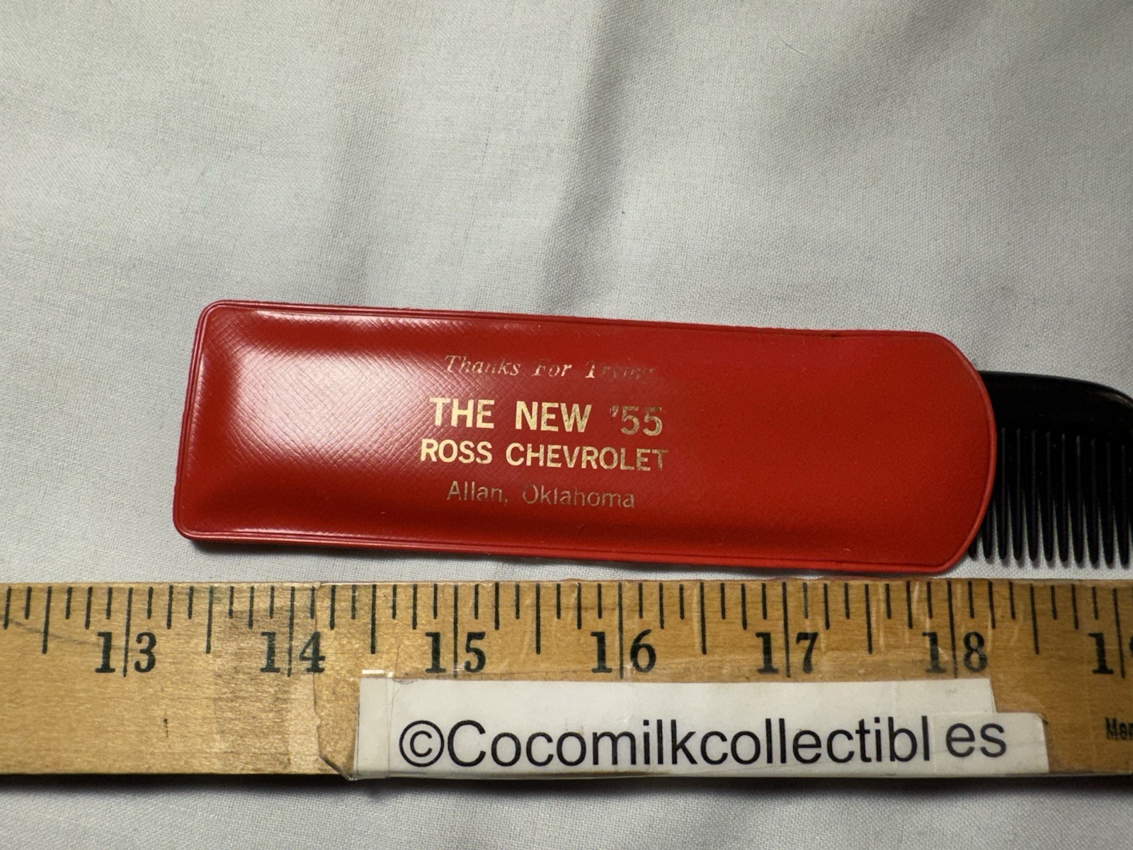 Vintage 1955 Advertising Men's Comb Ross Chevrolet Chevy Allan OK Vintage 1955 Advertising Men's Comb Ross Chevrolet Chevy Allan OK