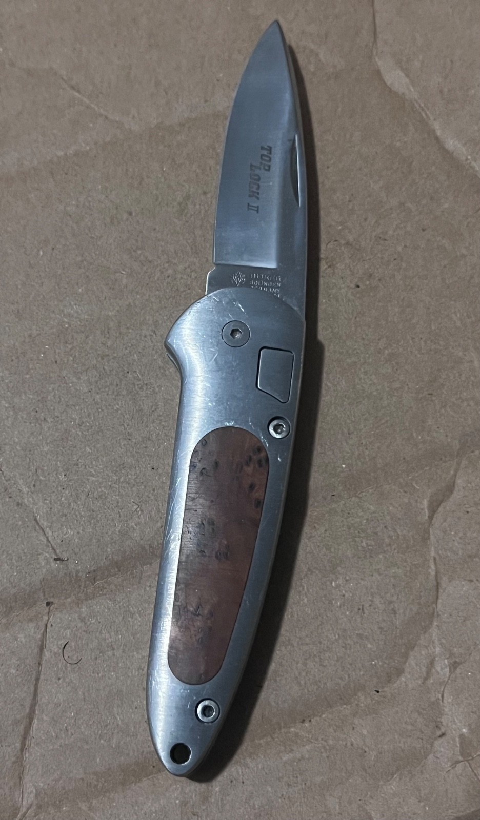 Rare Boker Arbolito Germany Top Lock II Folding Knife Drop Point Blade case