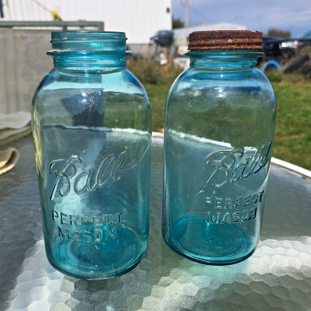 Vintage Ball mason jar Aqua blue Perfect Mason Jar antique 1923-1933 #4 1/2 Gal