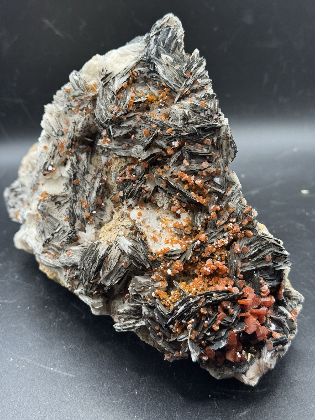AMAZING Vanadinite On Barite Rock Mineral Crystal Specimen Over 4 Lbs #12