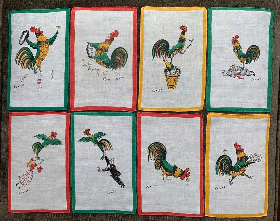 Vintage Cocktail Napkins Leacock Fabres  