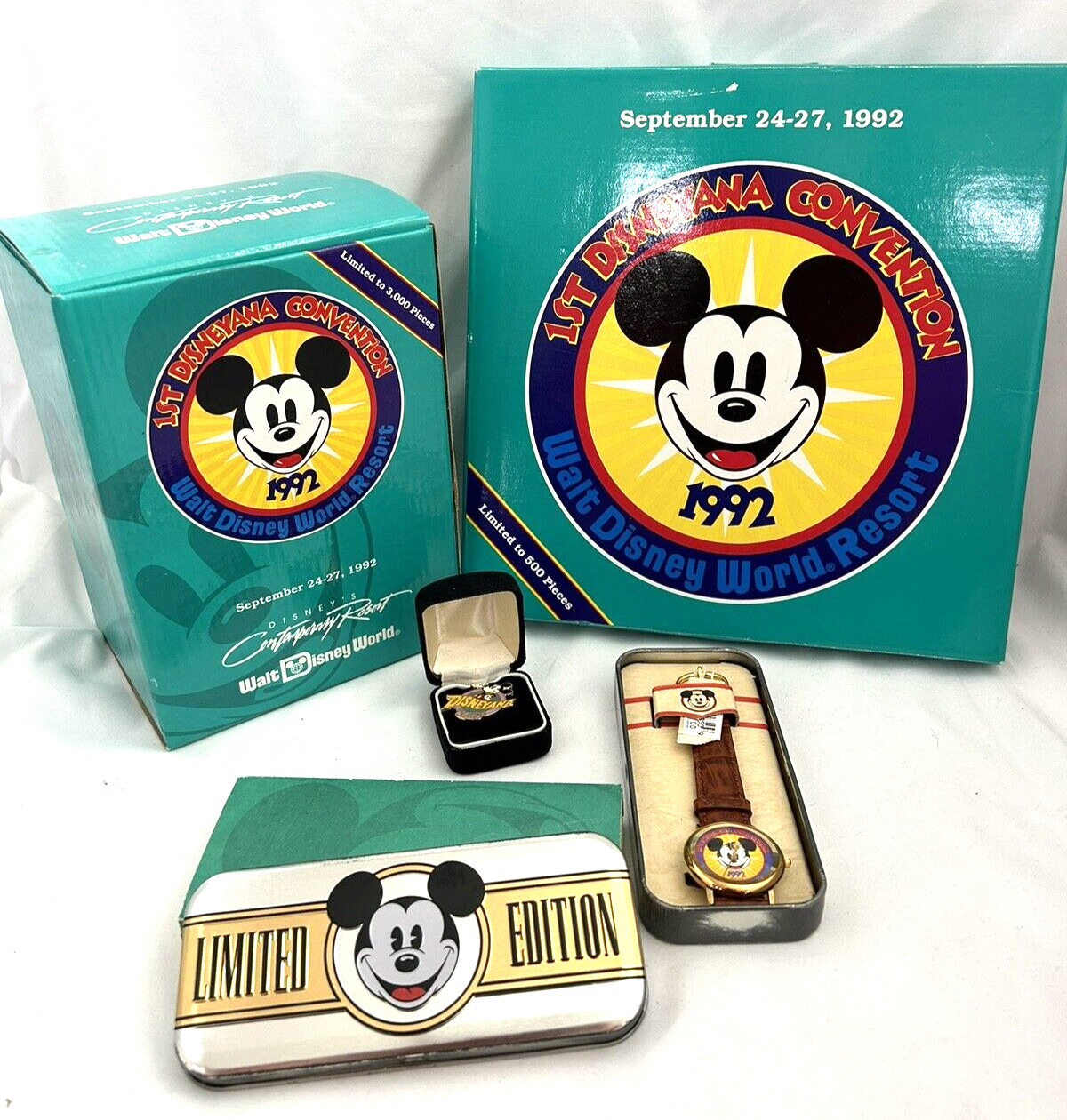 1992 DISNEYANA 1ST CONVENTION LS PLATE , STEIN, PIN, WATCH 1992 DISNEYANA 1ST CONVENTION LS PLATE , STEIN, PIN, WATCH