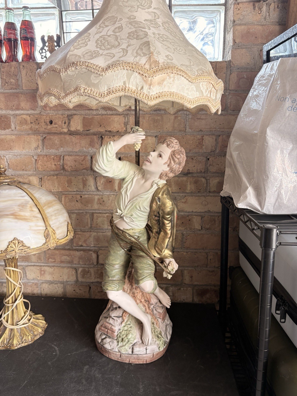 1964 Vintage Azzolin Brothers Boy Figurine Large Lamp 1964 Vintage Azzolin Brothers Boy Figurine Large Lamp