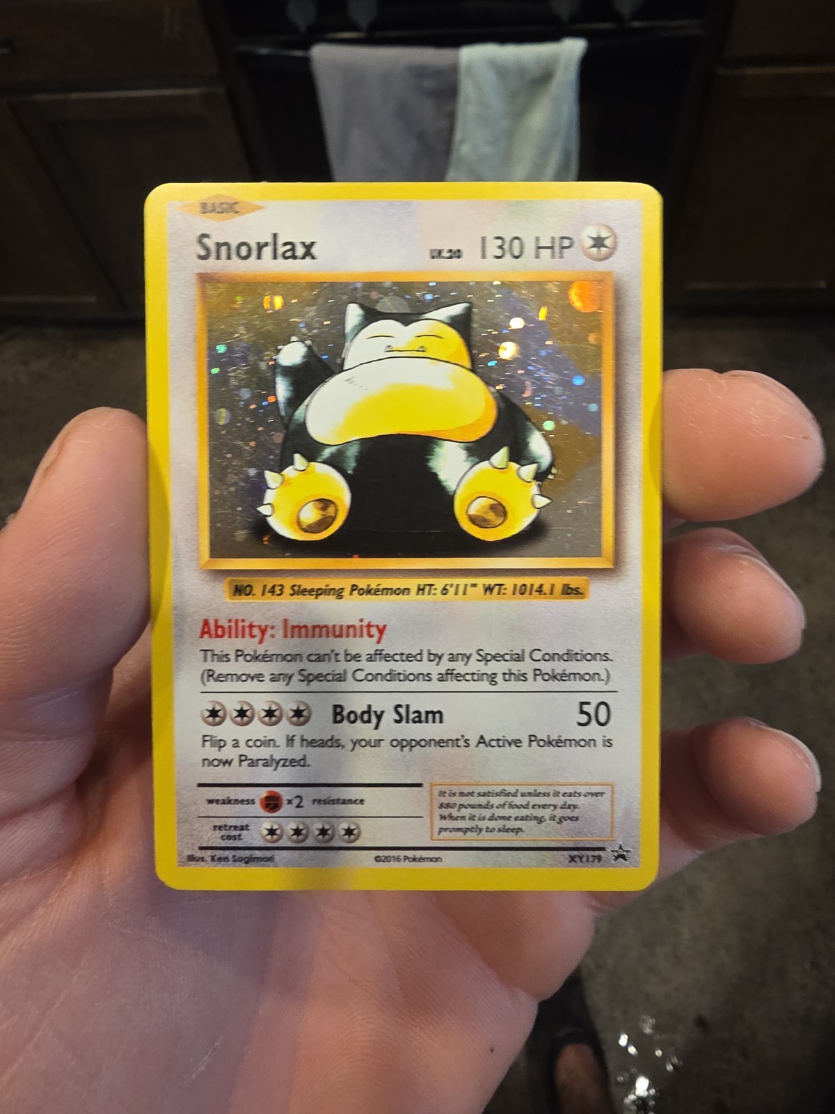 Pokémon TCG Snorlax XY179 Holo Promo Card XY Black Star Promos