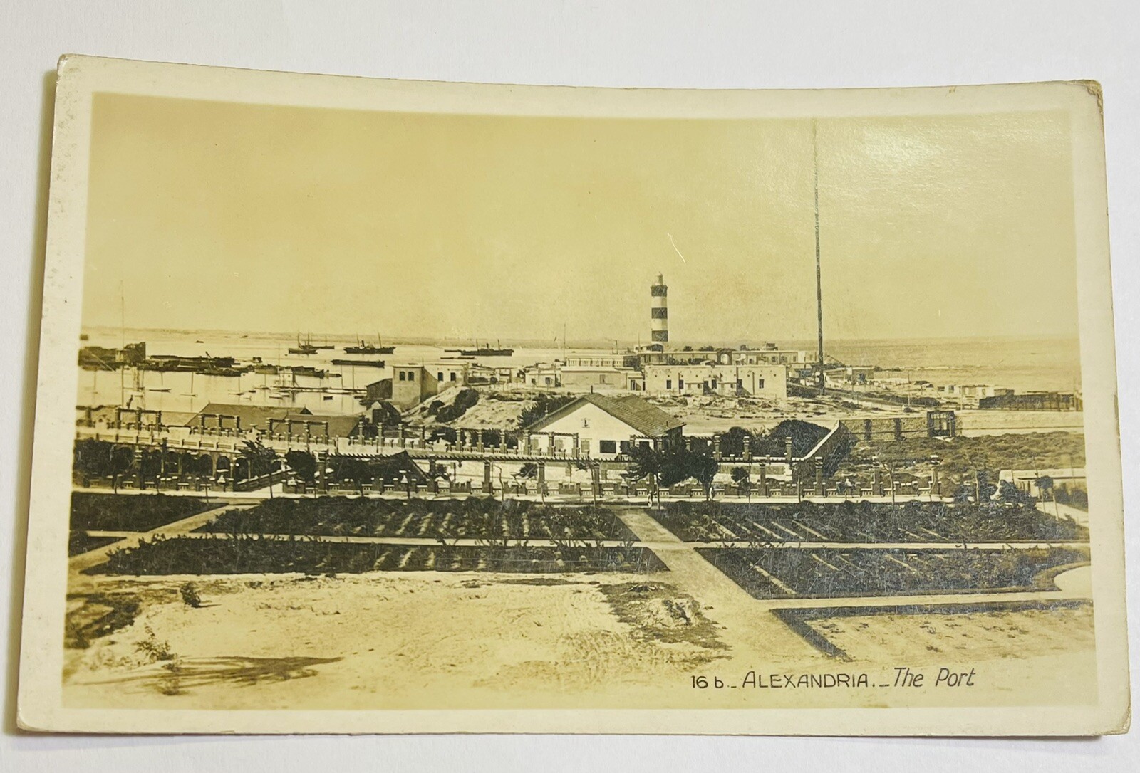 RPPC Alexandria The Port Boats, Lighthouse, Ships, Vintage Postcard Unused RPPC Alexandria The Port Boats, Lighthouse, Ships, Vintage Postcard Unused