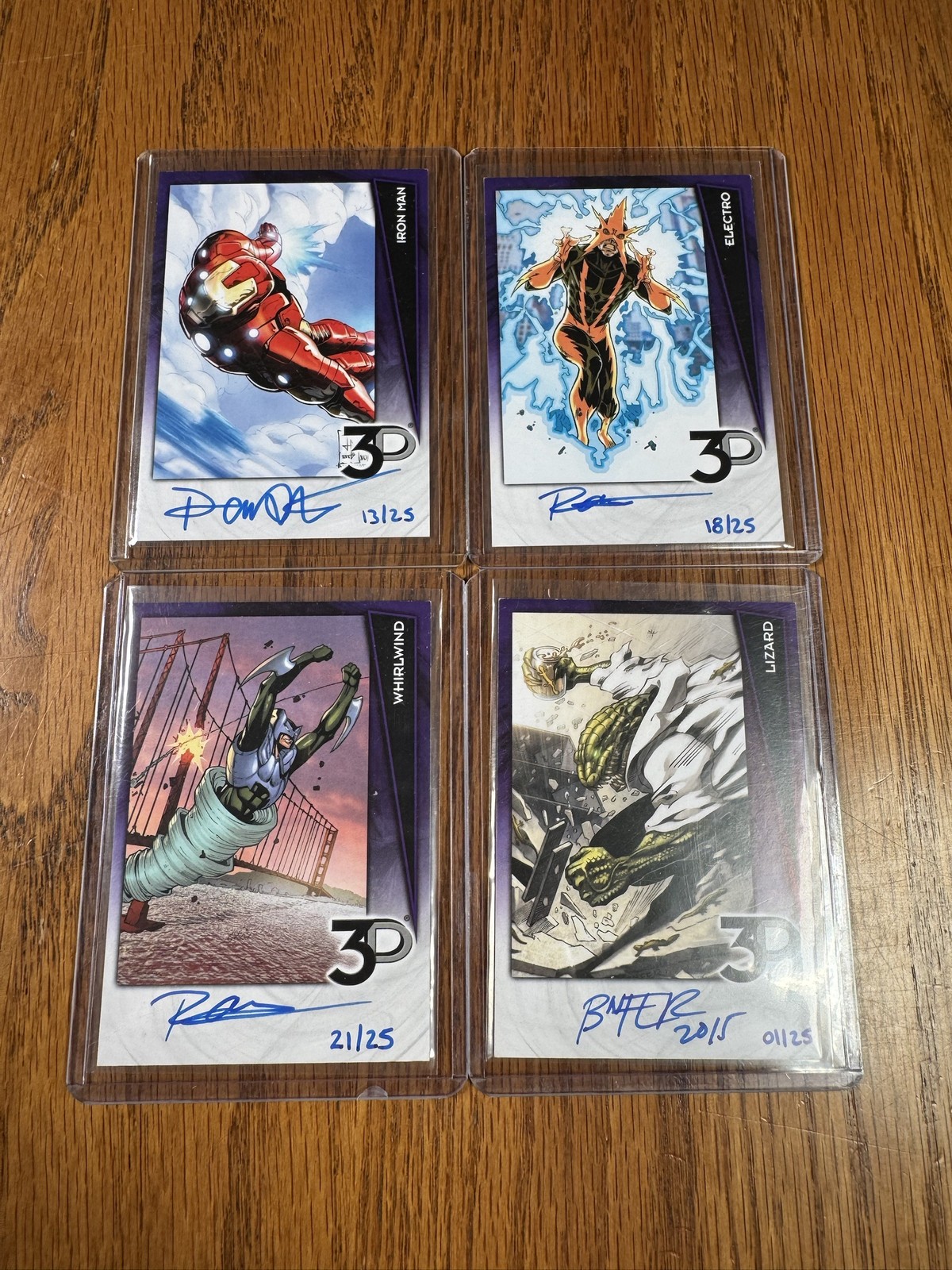 2015 UD Marvel 3D Autograph Lot of 4 /25 Iron Man Lizard Electro Whirlwind 2015 UD Marvel 3D Autograph Lot of 4 /25 Iron Man Lizard Electro Whirlwind