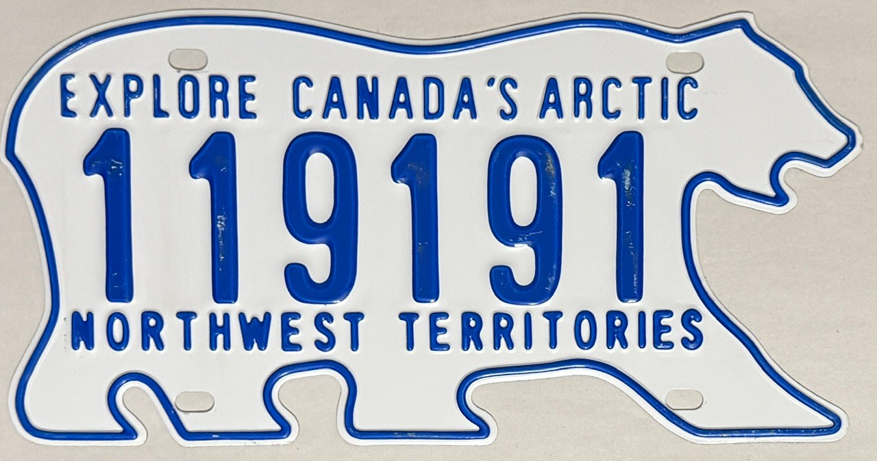NORTHWEST TERRITORIES Polar Bear Canada License Plate NWT - Steel #119191 NORTHWEST TERRITORIES Polar Bear Canada License Plate NWT - Steel #119191