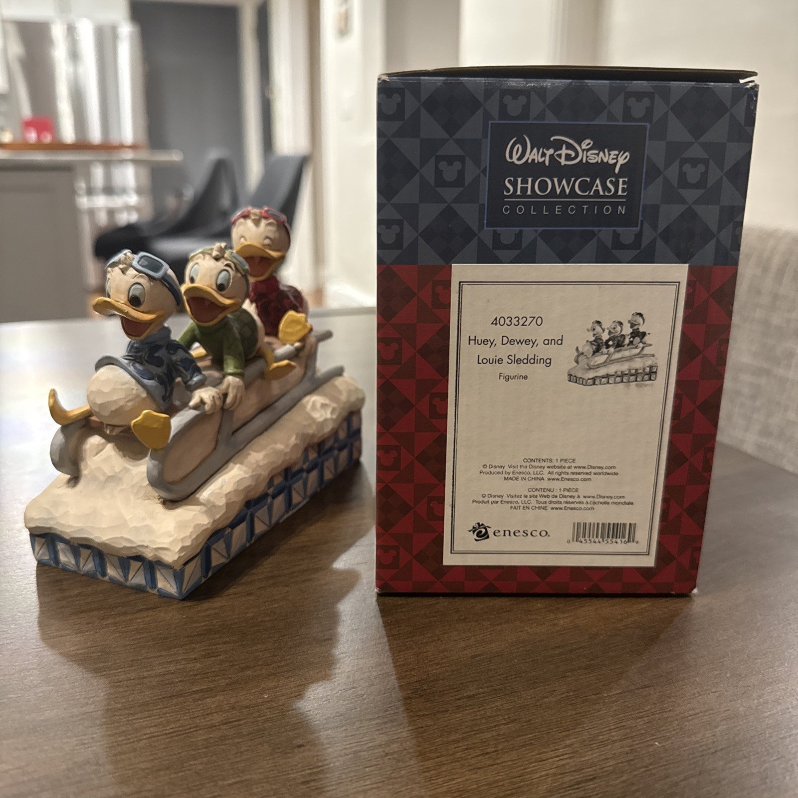JIM SHORE DISNEY HUEY, DEWEY, AND LOUIE SLEDDING FIGURINE #4033270 W/ Box
