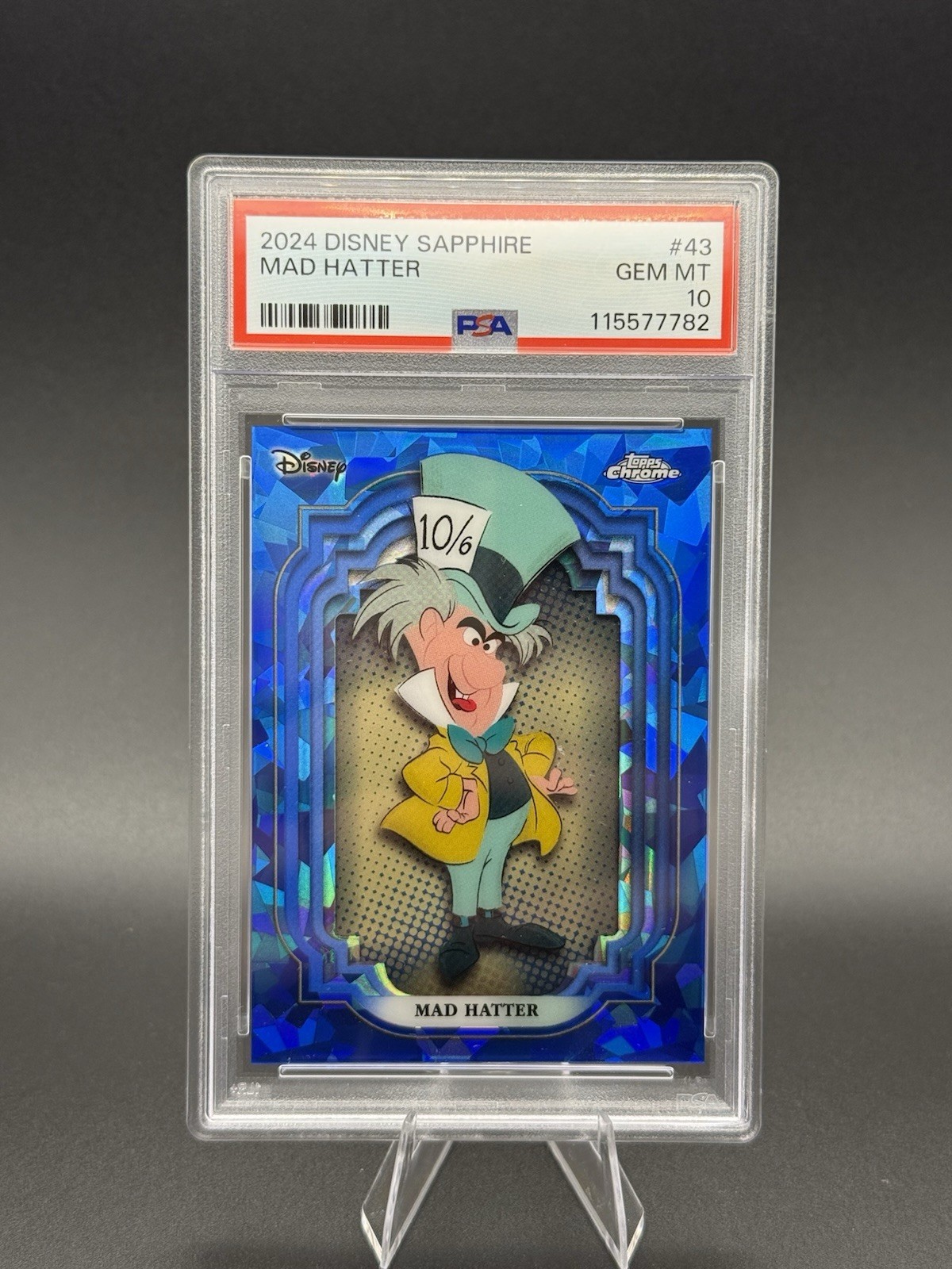 2024 Topps Chrome Disney Sapphire #43 Mad Hatter PSA 10