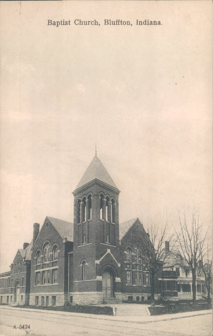 Bluffton, IN. 1900\'s Street View Of Baptist Church Bluffton, In. Bluffton, IN. 1900\'s Street View Of Baptist Church Bluffton, In.