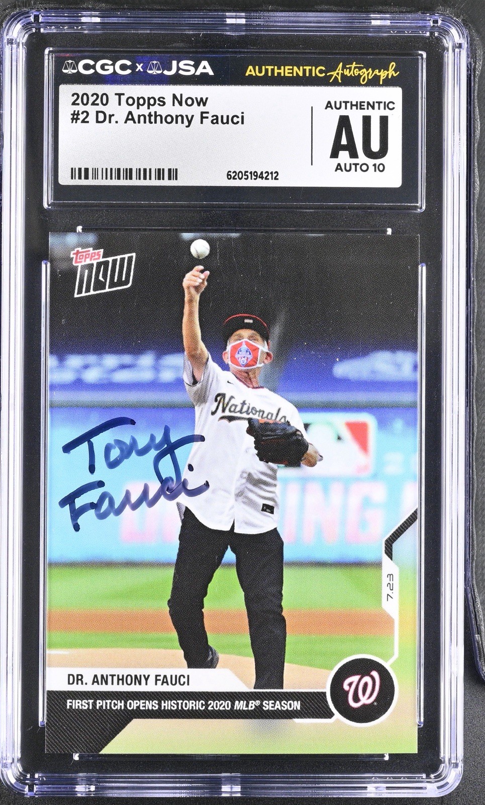 Dr. Anthony Fauci Signed 2020 Topps Now #2 Card Tony Covid-19 Cgc Jsa Auto 10 Dr. Anthony Fauci Signed 2020 Topps Now #2 Card Tony Covid-19 Cgc Jsa Auto 10