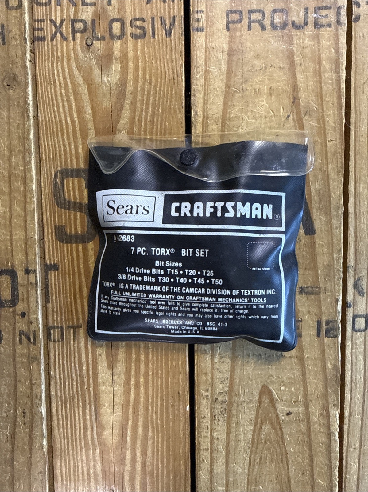 NOS Vintage Sears Craftsman Torx Bit Socket Set 42683 USA Complete 7pc 