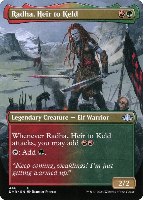 Radha, Heir to Keld (446) (Borderless) (Non-Foil) DMR MTG NM