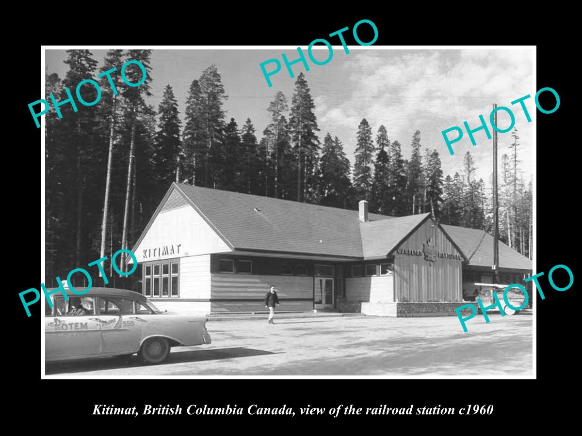 Kitimat Bc Canada The Railroad Station c1960 Old Large Historic Photo