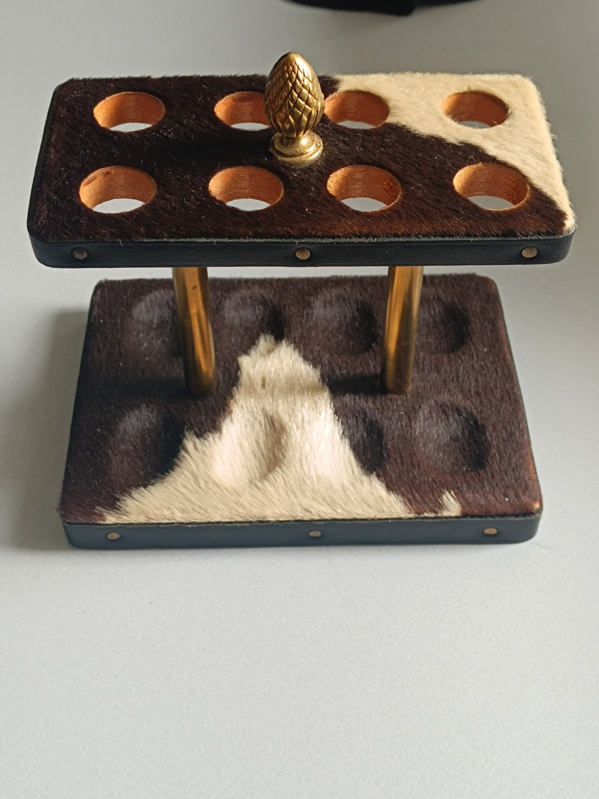 A1BC⚠️VINTAGE RARE PIPE HOLDER BOSCA BEAST SKIN AND COOK GOOD CONDITION ⚠️
