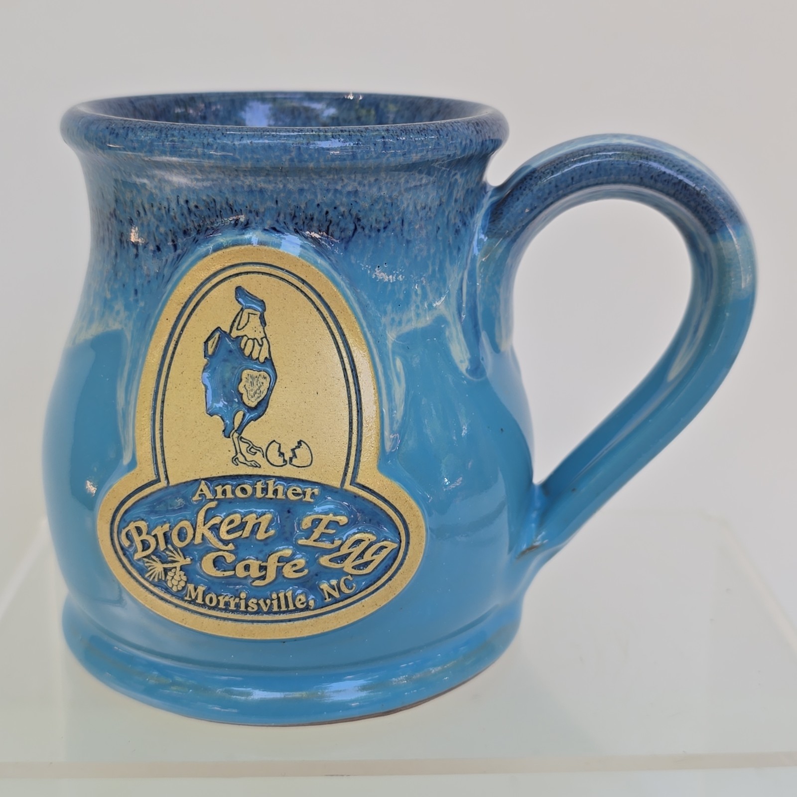 Blue Deneen Pottery Collectable Mug Another Broken Egg Cafe 2014 Morrisville, NC