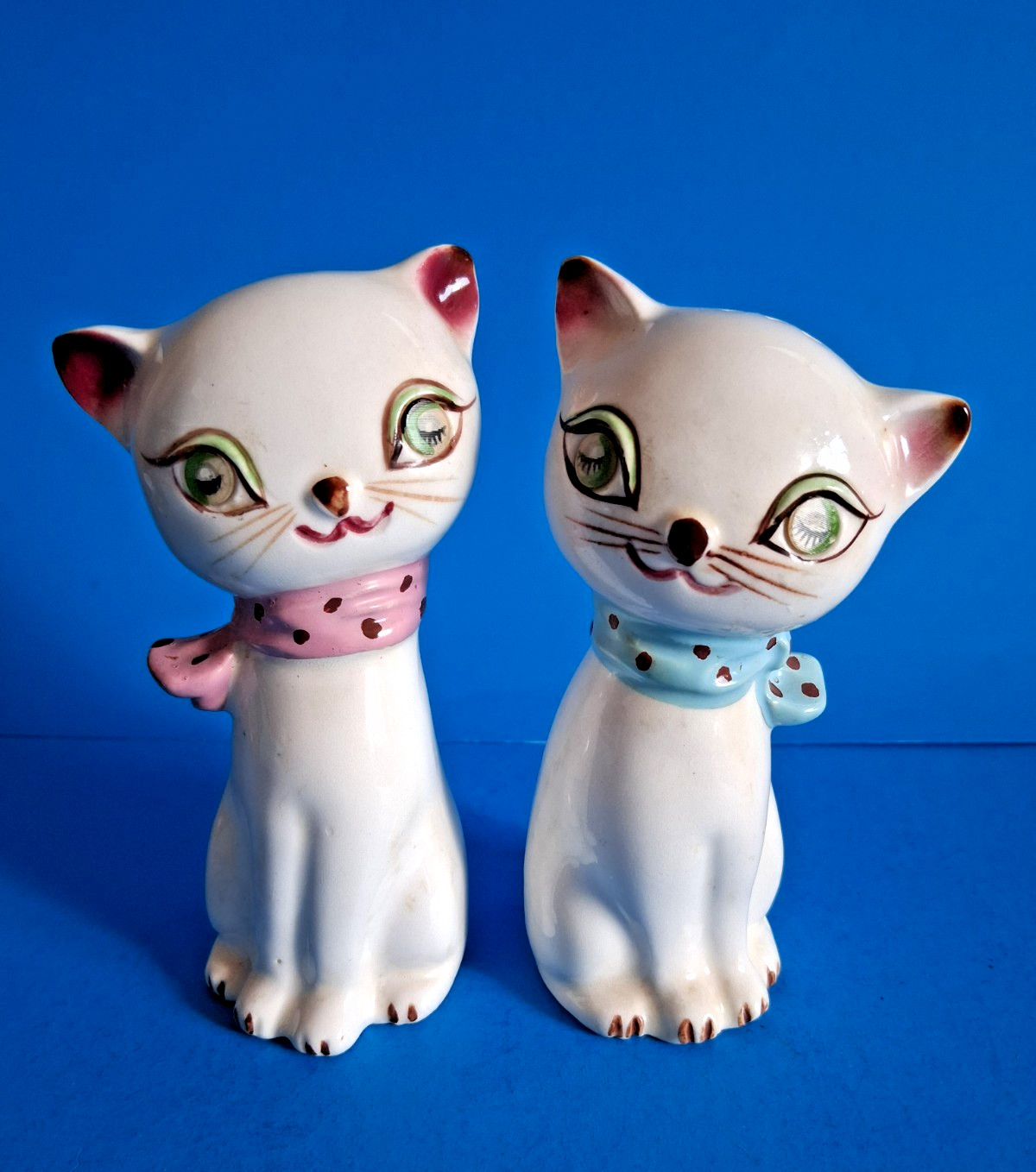 Vintage 1950s Holt Howard Cozy Kitten Cat Salt & Pepper Shakers Winking Eyes Vintage 1950s Holt Howard Cozy Kitten Cat Salt & Pepper Shakers Winking Eyes