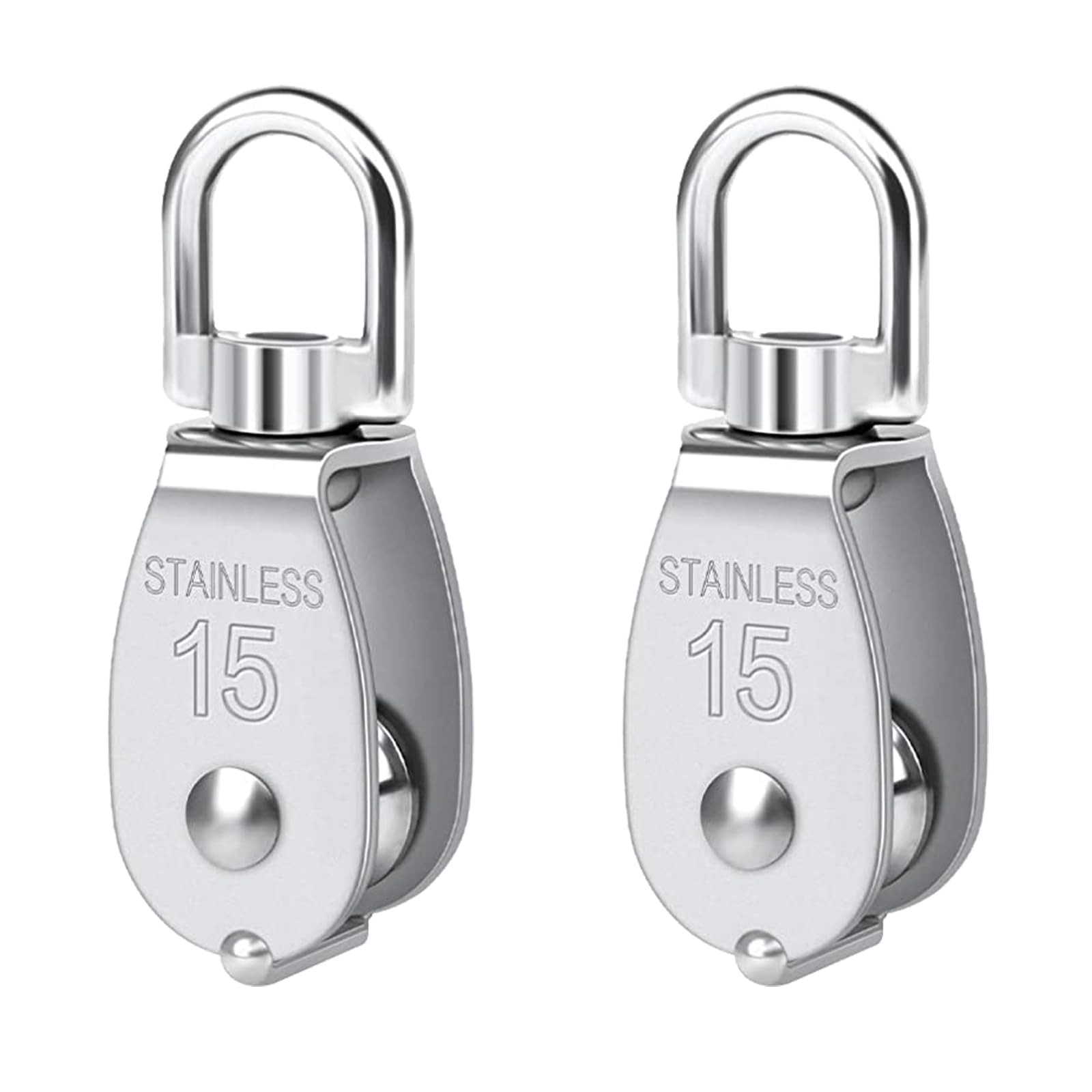 Pulley 304 Stainless Steel Single Pulley Block M15 Small Heavy Duty Swivel Be...
