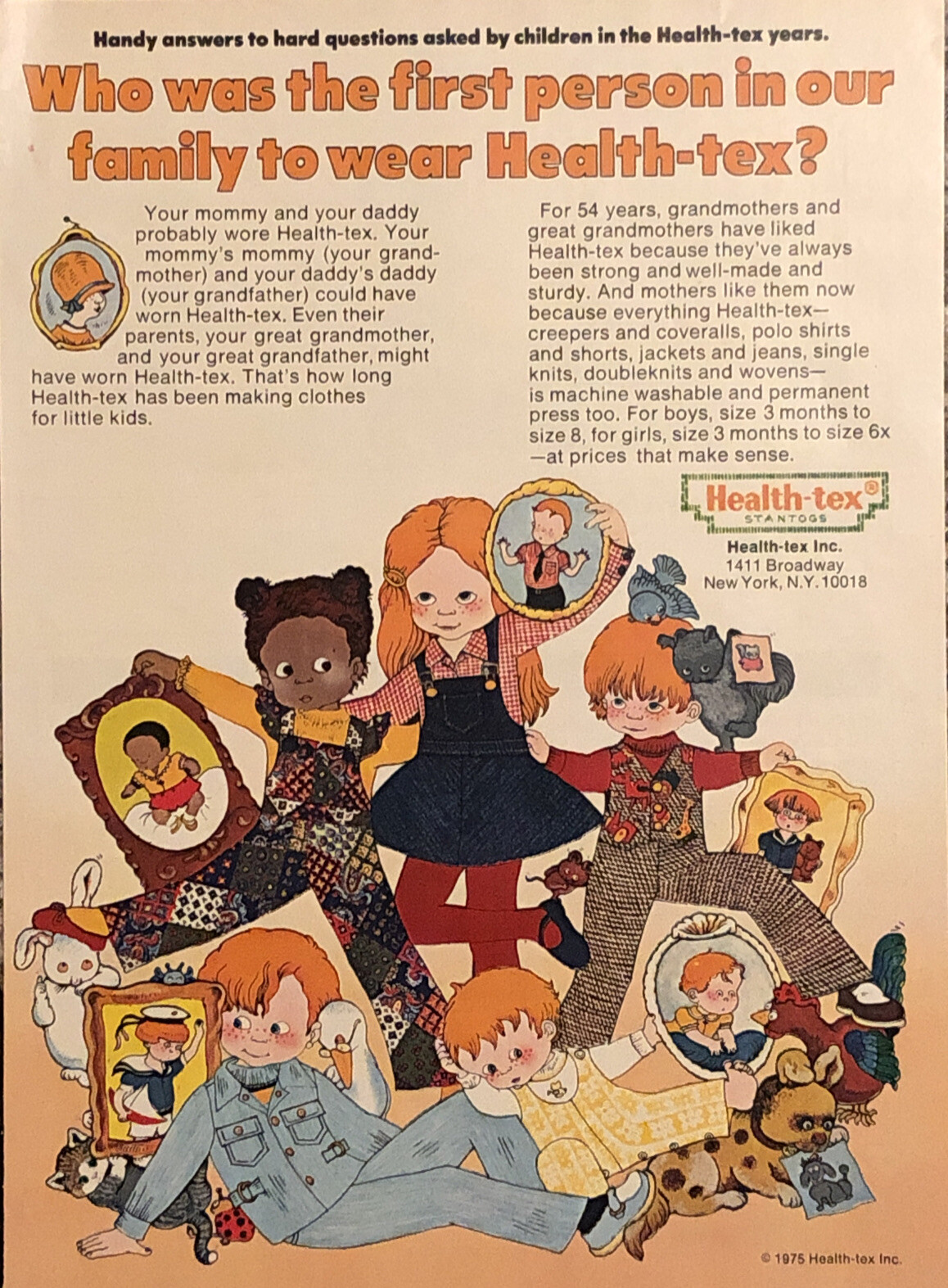1975 Health-Tex Childrens Clothing PRINT AD Cartoon Comic Kids Family VTG 1970s 1975 Health-Tex Childrens Clothing PRINT AD Cartoon Comic Kids Family VTG 1970s